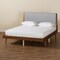 Baxton Studio Senna Mid-Century Grey Fabric Upholstered and Walnut Brown Finished Wood Platform Bed-King 197-11608-ZORO - alternate 4